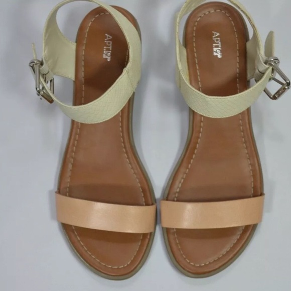 Apt. 9 Shoes - APT 9 Natural Buckle Sandals Size 8 M